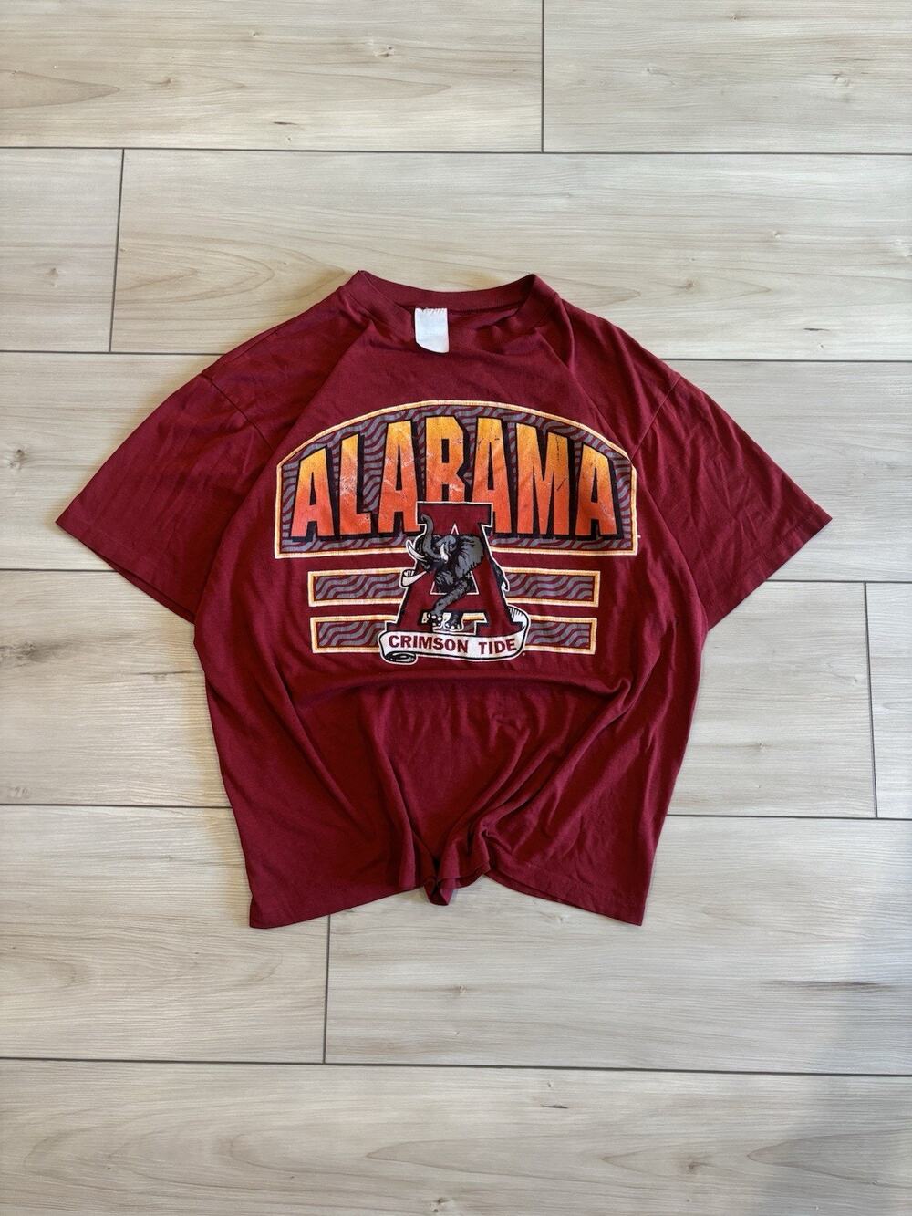 Vintage 90s Alabama Crimson Tide Rare Single Stitch USA Made College Shirt Sz L